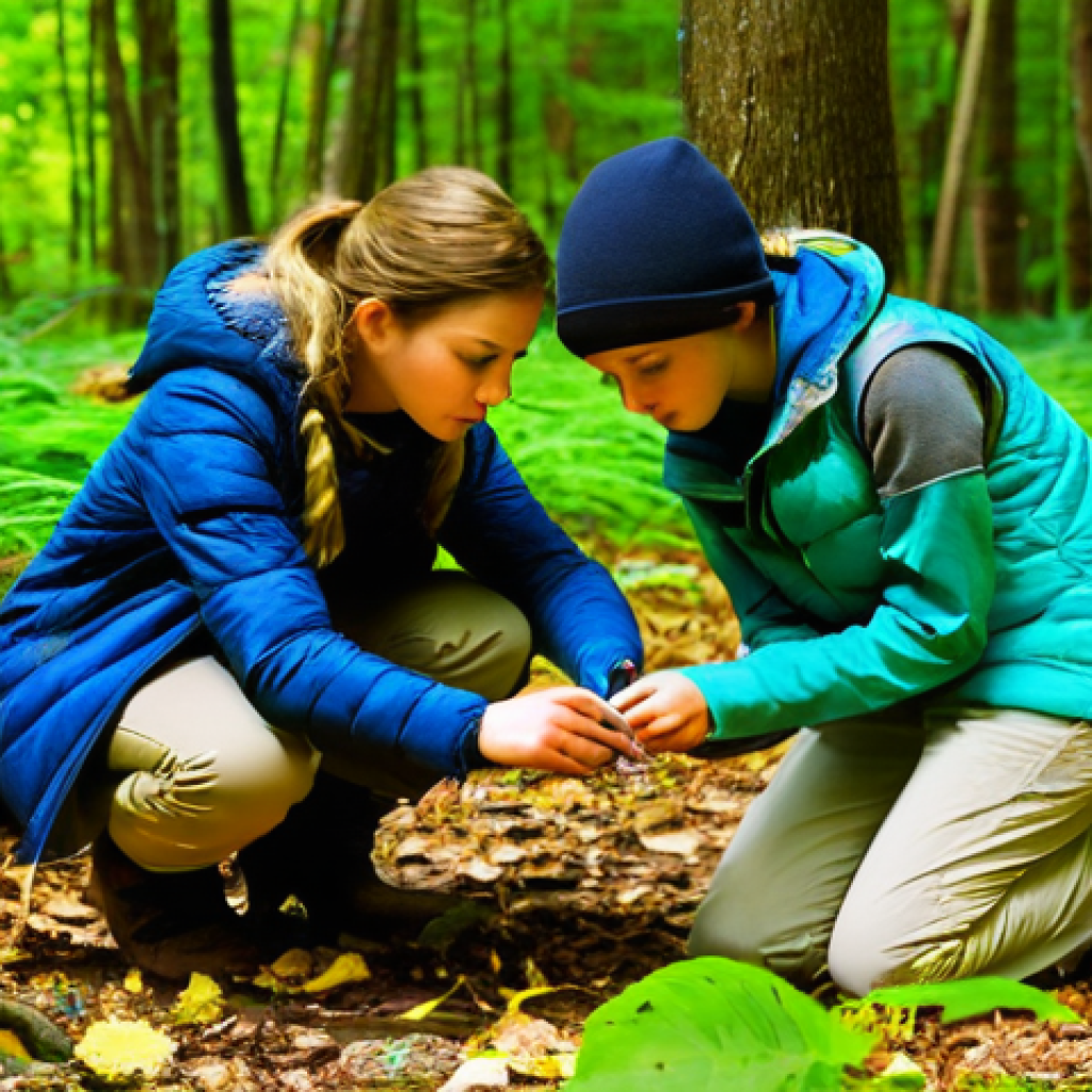 생물다양성 보전 실무 경험 중요성 - **Prompt: "From Textbooks to Trail Dust: Learning by Doing"**
    A vibrant, sun-dappled forest scen...