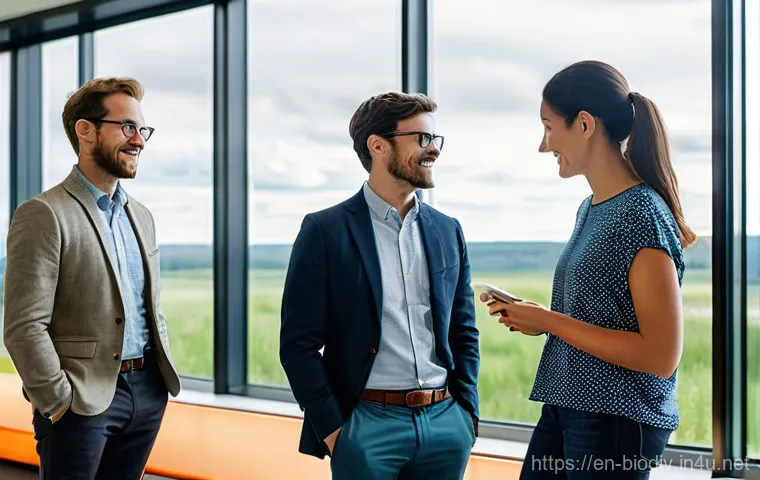 생물다양성 보전 전문가 연봉 상승 - **Prompt:** A dynamic and diverse team of five conservation professionals, representing various spec...